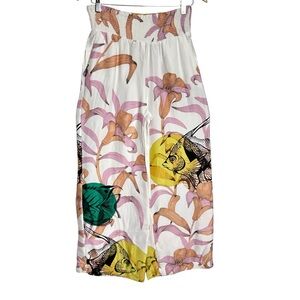 Anthropologie Pia Benazzi Maeve Floral Wide Leg Pants Size XXS